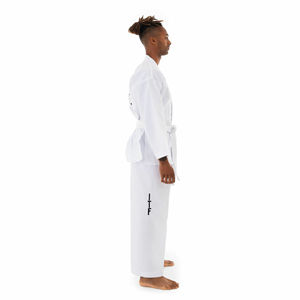 Tenues de Taekwondo ITF personnalisées, couleurs et tailles sur mesure, logo personnalisé, ensembles de maillots et pantalons 2 pièces. - Product Image 5