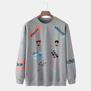 Sudadera Gráfica para Hombre, Algodón Felpa, Cuello Redondo, Corte Regular, 350g, Manga Larga, Cómoda, Informal, Estampada, Estilo Urbano - Product Image 6