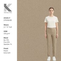 Tissu en coton et élasthanne en gros, 325 GSM, sergé 3/1, tissu épais extensible pour pantalon chino, fournisseur OEM