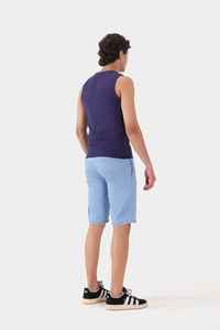 เสื้อกล้ามออกกำลังกายสีม่วงสำหรับผู้ชาย คุณภาพดีที่สุด แบบเรียบ ไม่มีลาย รับผลิตตามสั่ง (OEM) พร้อมสกรีนโลโก้ - Product Image 6