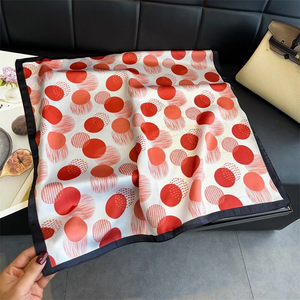 Grand foulard carré en soie à pois pour femme, hijab tendance, bandeaux pour cheveux, foulard de cou, châle en satin de 70 cm, ruban, bandeau, bandana - Product Image 3