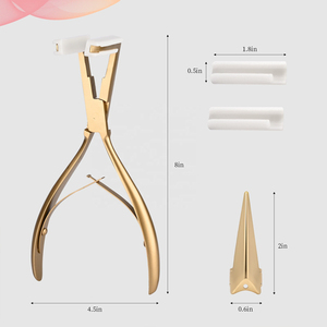 Pinzas para Extensiones de Cabello de Acero Inoxidable, Herramienta de Estilismo Profesional a Prueba de Agua para Uso Comercial en Aplicación y Mantenimiento - Product Image 3