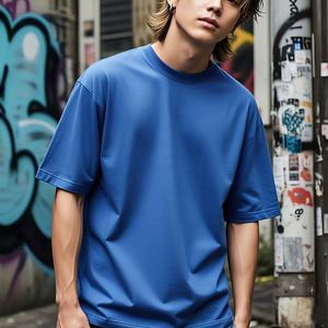 Men's 100% Cotton O-Neck <b>T</b>-<b>Shirt</b> New Release Solid Colour Loose Fit <b>Long</b> <b>Length</b> - Product Image 2