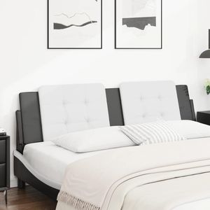 Coussin de tête de lit blanc et noir pour la lecture et le repos au lit - Product Image 1