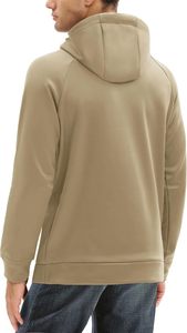 Sweat à capuche raglan kaki personnalisé pour homme, col montant, en polaire, couleur unie, style athlétique streetwear, polyester/coton, poche kangourou - Product Image 2