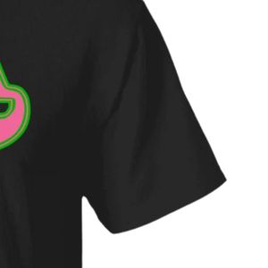 T-shirt imprimé graphique noir, blanc et vert, à manches courtes, en coton, personnalisé, décontracté, streetwear, vêtement tendance - Product Image 3