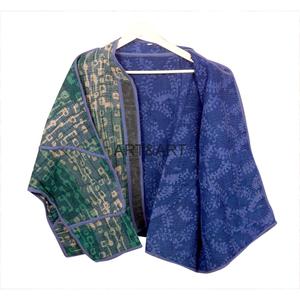 Hermosa Chaqueta Kantha Hecha a Mano 100% Algodón, Ecológica, con Parches Kantha, Ligera, Estilo Vintage, para Mujer, Invierno, Estilo Indio, a la Moda - Product Image 2