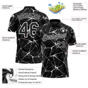 Personalized Performance Polo <b>Shirt</b> with Player Name Number Custom Design <b>Polyester</b> Athletic Wear Manufacturer Factory Direct - Product Image 3