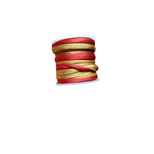 5 Meter <b>Red</b> Gold Silk Cord Small Pack in Bag Two <b>Tone</b> Cord for Jewelry Making Crafts & Fashion Accessories - Product Image 1