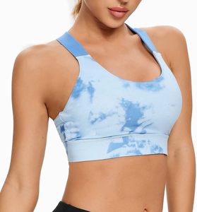Custom <b>Heat</b>-Transfer Printed High Support Breathable Sports Bras for Women Yoga Fitness Workout Running Cross <b>Back</b> <b>Padded</b> Bra - Product Image 3