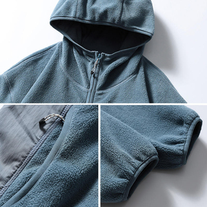 Sudadera con capucha y cremallera de forro polar extragrande Glory Custom, estilo urbano de invierno, corte holgado, unisex, OEM, ropa exterior. - Product Image 5