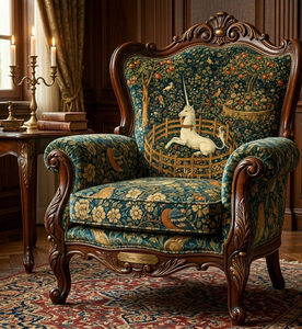 Tissu d'ameublement imprimé « La Licorne en Captivité » au mètre, tapisserie médiévale, art de la Renaissance, textile fantastique pour la décoration - Product Image 2