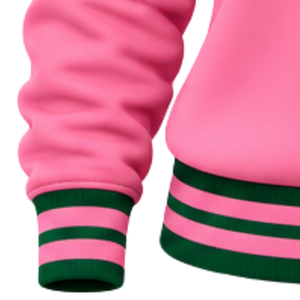 <b>Pink</b> Women Rib Knit Crewneck Sweatshirt Custom Letter Embroidery <b>Long</b> <b>Sleeve</b> Casual Collegiate Style Pullover Jumper <b>Top</b> - Product Image 3