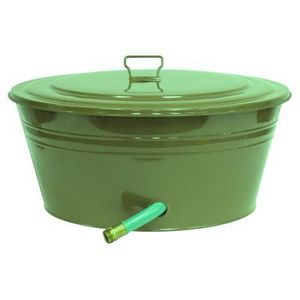 Support de tuyau d'arrosage vintage en cuivre avec finition patine antique, organiseur décoratif de tuyaux d'eau pour extérieur - Product Image 5