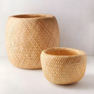 Cesta de bambú pequeña para dulces, la mejor opción para organizar la encimera de la cocina, cestas de fibra ecológicas. - Product Image 1