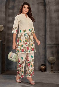 WOMEN S PURE VISCOSE KHADI COTTON TOP FABRIC PURE VISCOSE KHADI COTTON BOTTOM FABRIC PURE VISCOSE KHADI COTTON <b>KURTI</b> - Product Image 4