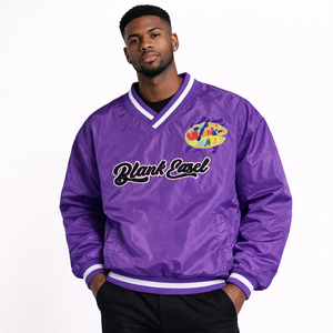 Veste coupe-vent pour homme, pull en nylon à col en V, broderie chenille, streetwear, vêtements d'extérieur légers, sweats à capuche personnalisés en gros - Product Image 1