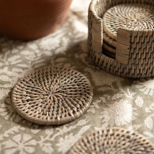 Best Seller Design Rattan Coaster Jute Coaster Rope Coaster Place Mats Woven Rattan Coaster Mats At Factory Wholesale Price - Product Image 1