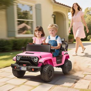 Camion Elettrico Rosa 24V per Bambini 3-8 Anni, 2 Posti con 4 Motori, Sospensioni a Molla e Telecomando - Product Image 2