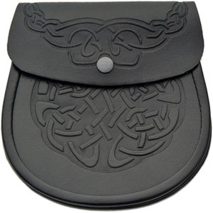 Ventoria Enterprises – Nouvelle Arrivée 2026 – Pochette en Cuir Vegan Doublement Gaufré Personnalisée avec Pompons et Ceinture Chaîne pour Kilt Écossais - Product Image 1