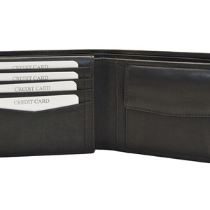 Coronet International Genuine Leather Bifold <b>Wallet</b> <b>Men</b> Multi-Card Holder Short Fold Closure <b>Black</b> - Product Image 3