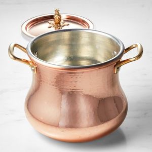 Premium Copper <b>Cooking</b> Dish with Lid Brass Handles Handmade Casserole <b>Pot</b> for Hotel Home Restaurant Dining Service - Product Image 1