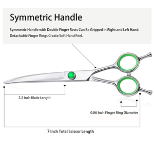 Professional Hair Scissors Stainless Steel Sharp <b>Blade</b> Long Handle Right Handed Curved Design for <b>Barber</b> Use - Product Image 4