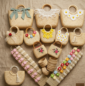 Factory Direct Boho Style Rattan Seagrass <b>Bamboo</b> Bag Vintage Design for Australia Market Cheap Wholesale Price Sale - Product Image 4