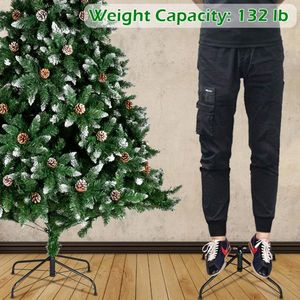 Albero di natale bianco con pigna (YJ) Ramo 1350 7FT floccaggio a spruzzo - Product Image 4