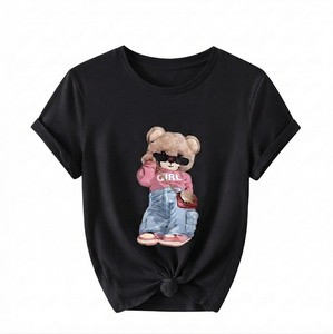 T-shirt formel en toile pour femme, coupe classique, manches courtes, couleur unie, col rond, respirant, séchage rapide, été, avec logo personnalisé - Product Image 1