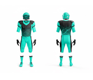 Maillots de football américain personnalisés OEM, sublimation, vente en gros, kit de football d'équipe avec maillot et pantalon |   Polyester respirant - Product Image 4