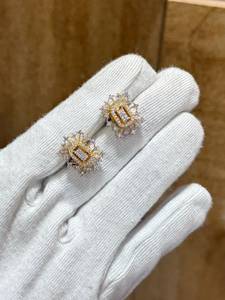 Juego de Colgante con Diamantes Cultivados en Laboratorio y Baño de Rodio, Corte Esmeralda, para Mujer, Calidad AAA, para Novia, Boda, Joyería de Moda, Venta al Por Mayor Bhargavi - Product Image 4