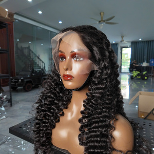 Perruque de cheveux humains vietnamiens de haute qualité, pleine densité, pour ondulations longues et profondes, Super Double Drawn, en cheveux vierges - Product Image 4