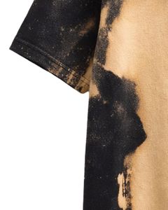 T-shirt personnalisé en coton noir beige délavé, manches courtes, col rond, style vintage délavé à l'acide, décontracté pour homme, streetwear, été - Product Image 5