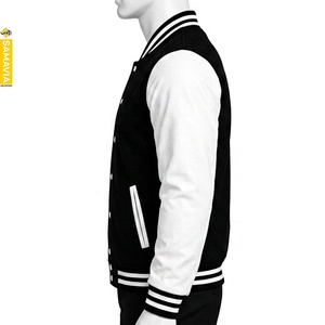 Blouson universitaire pour homme SAMAVIA, col montant, coupe-vent, style urbain, boutons-pression avant, poignets côtelés, vêtements de sport, commande en gros OEM - Product Image 3