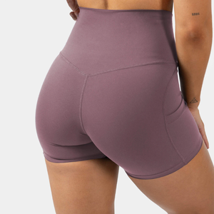 Women High-Waist Yoga Biker Shorts <b>Tummy</b> <b>Control</b> Workout Shorts with Pockets Custom gym Women's High Waist Seamless - Product Image 4