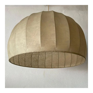 Lampe suspendue en tissu minimaliste nordique, style Wabi-Sabi, lustre en tissu tricoté, luminaire suspendu moderne sphérique pour salle à manger - Product Image 4