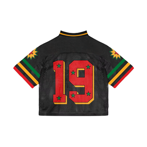 Maillots de football pour hommes personnalisés en maille à manches courtes en polyester respirant à impression numérique coupe ample et surdimensionnée - Product Image 3