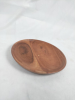 Ensemble de 3 assiettes de service de forme ovale en bois, modernes et durables, au design original pour la fête, faites à la main en Inde