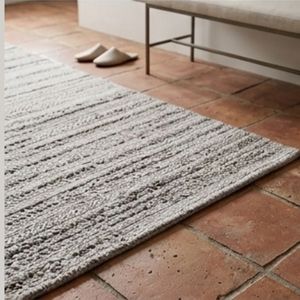 Handwoven Flat <b>Weave</b> Cotton Area Rug Grey Textured Stripe Pattern Washable Modern Living Room Bedroom Floor Carpet Decor - Product Image 4