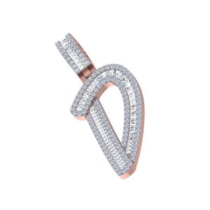 Colgante y Dijes Personalizados de la A a la Z con Rosas Blancas y Oro Amarillo, con Diamantes Reales para Oro de 10kt/14kt, Precio al por Mayor - Product Image 4