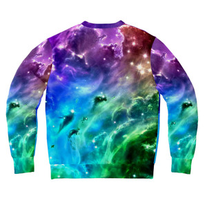 Sweat-shirt à imprimé galaxie pour homme, sublimation, coupe classique, col rond, manches longues, tricoté en polyester, décontracté - Product Image 4