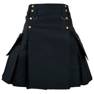 กางเกงคิลท์อเนกประสงค์สีดำสำหรับผู้หญิง มี 6 กระเป๋า ตกแต่งกระดุมทองเหลือง สไตล์สก็อต ฮายแลนเดอร์ แฟชั่นทันสมัยสำหรับผู้หญิง ปี 2026 - Product Image 6