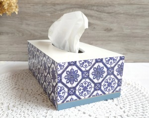 Boîte à mouchoirs en bois imprimé haute brillance, boîte à mouchoirs en bois poli imprimé pour décoration de salle de bain de luxe, accessoire de vente en gros - Product Image 4