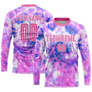 Custom <b>Tie</b> <b>Dye</b> Soccer Jersey Set Pink Purple Sublimated Quick Dry Unisex Adult Shirt and Shorts with Team Name Number Printing - Product Image 3