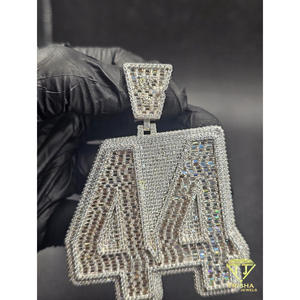Pendentif Moissanite Diamant Iced Out Numéro 44 Chaîne Hip Hop Bijoux de Luxe Bling Cadeau - Product Image 5