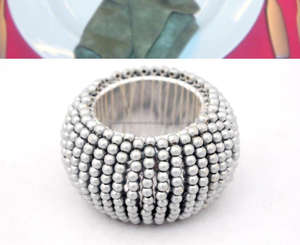 Porte-serviettes en agate naturelle blanche avec bordure en or Décoration de table élégante pour mariages Hôtels Maisons Restaurants - Product Image 6