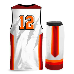 Ensemble d'uniformes de basketball personnalisés pour garçons, maillot sans manches à col en V et short, en polyester à séchage rapide, vêtements de sport d'équipe, vente en gros - Product Image 2