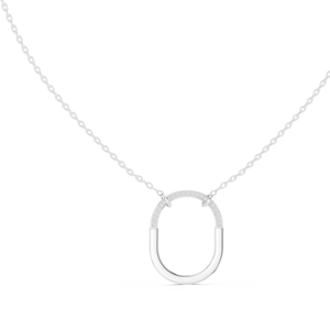 Collar de Diamantes Cultivados en Laboratorio de 0.10 CT con Certificación IGI, Chapado en Rodio y Plata de Ley, Diseño Moderno con Contorno Flotante para Mujer, de Krishnam Jewel - Product Image 4