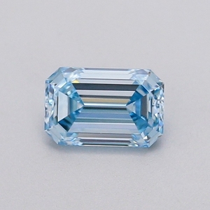 Diamant de laboratoire taille émeraude 0,71 ct, bleu intense fantaisie VVS1, certifié IGI, diamant CVD en vrac pour la fabrication de bijoux - Product Image 1